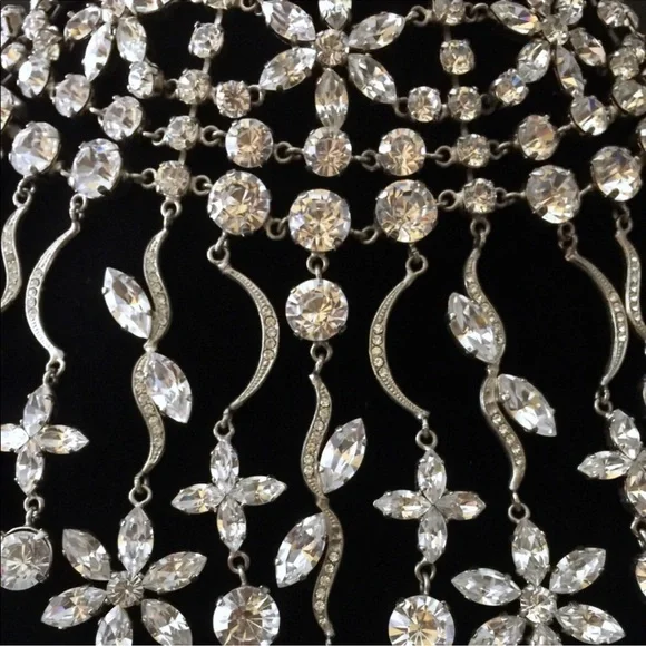 🇦🇪 UAE VINTAGE CRYSTALS CHOCKER NECKLACE & EARRINGS SET - Picture 6 of 10